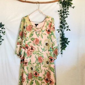 Pink Long Sleeve Floral Dress